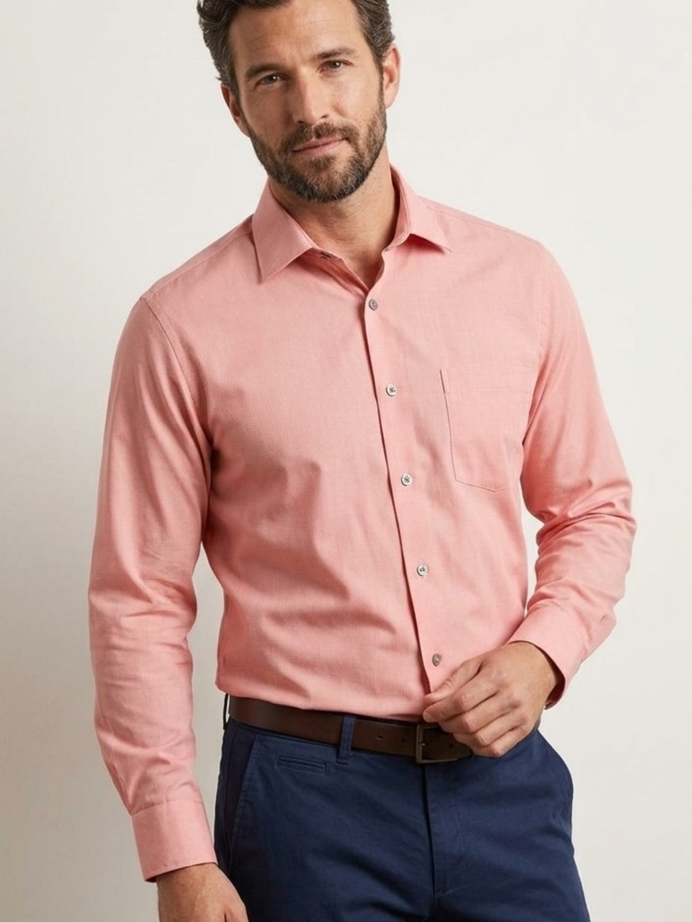 Kenneth Cole Soft Coral Long Sleeve Dress Shirt